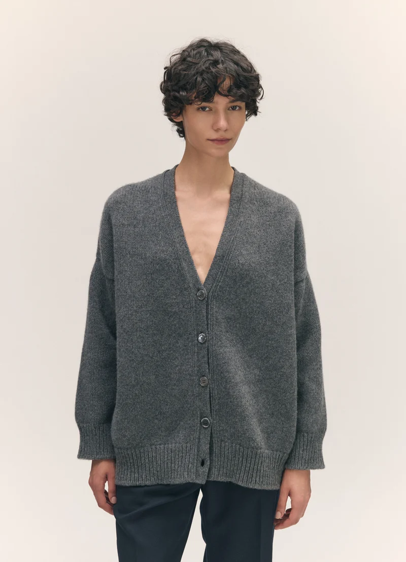 Caragh V-Cardigan in Derby Grey