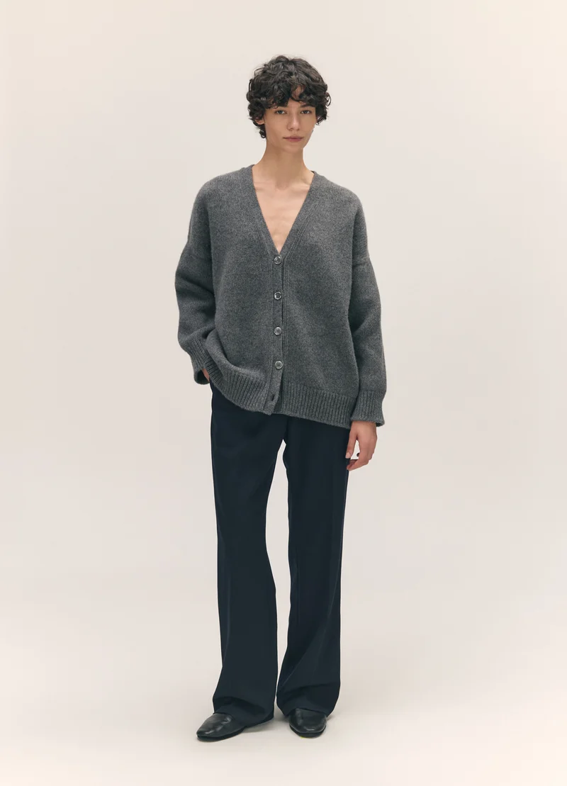 Caragh V-Cardigan in Derby Grey