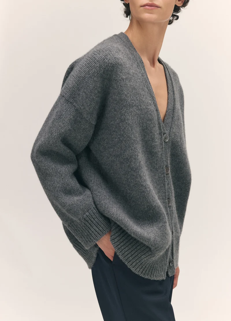 Caragh V-Cardigan in Derby Grey
