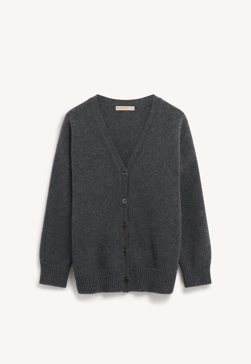 Caragh V-Cardigan in Derby Grey