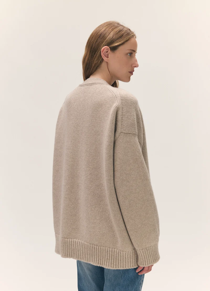 Caragh V-Cardigan in Oat