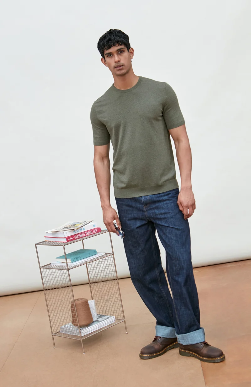 Mens Ultra Fine Cotton Short Sleeve Jumper