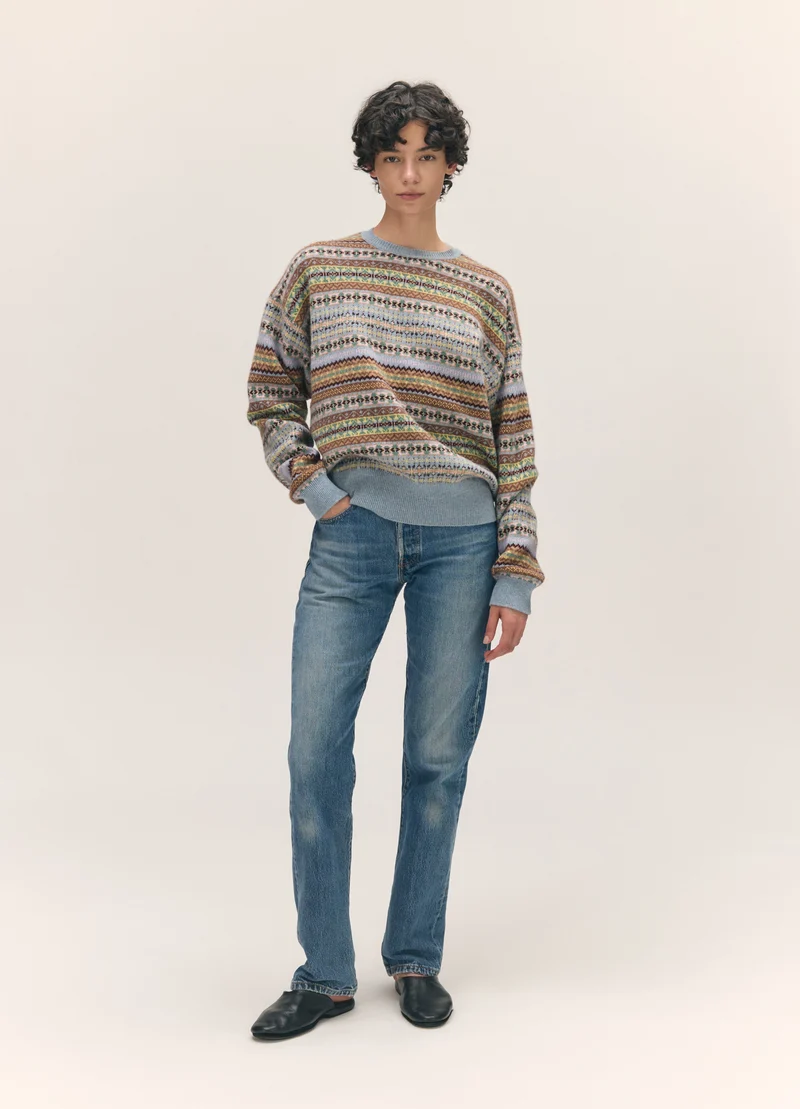 Innes Slouch Fairisle Crewneck in Vintage Multi