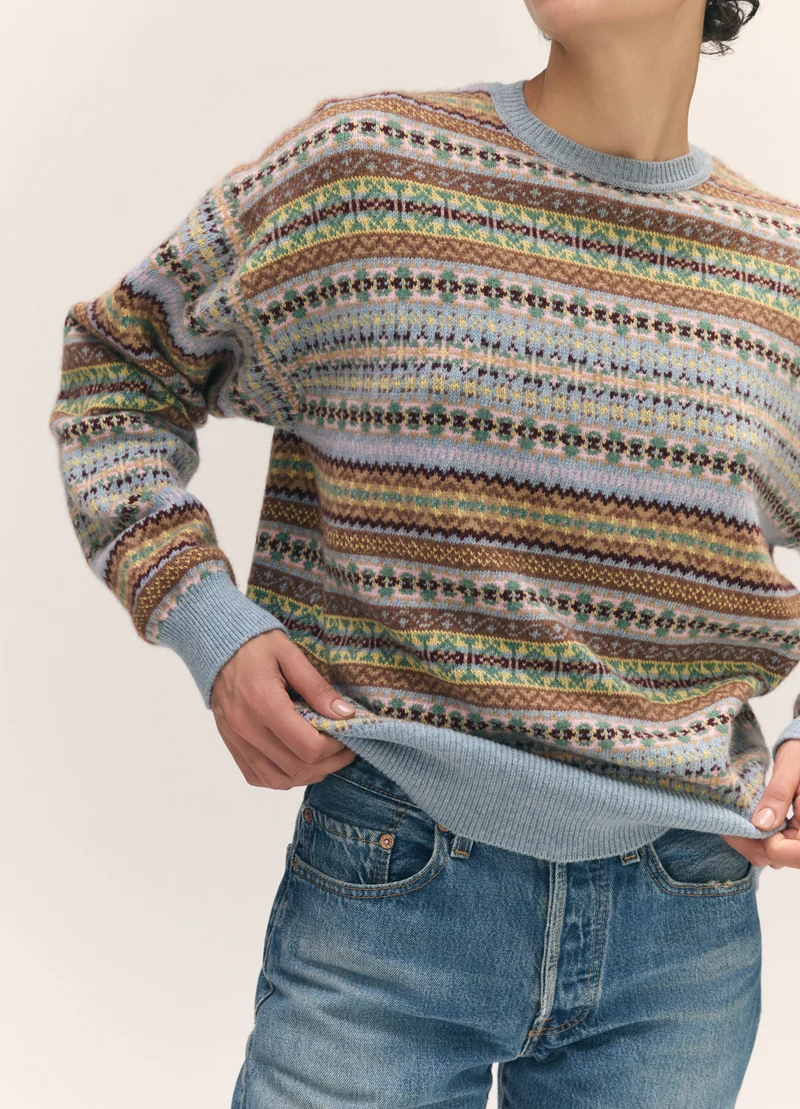 Innes Slouch Fairisle Crewneck in Vintage Multi