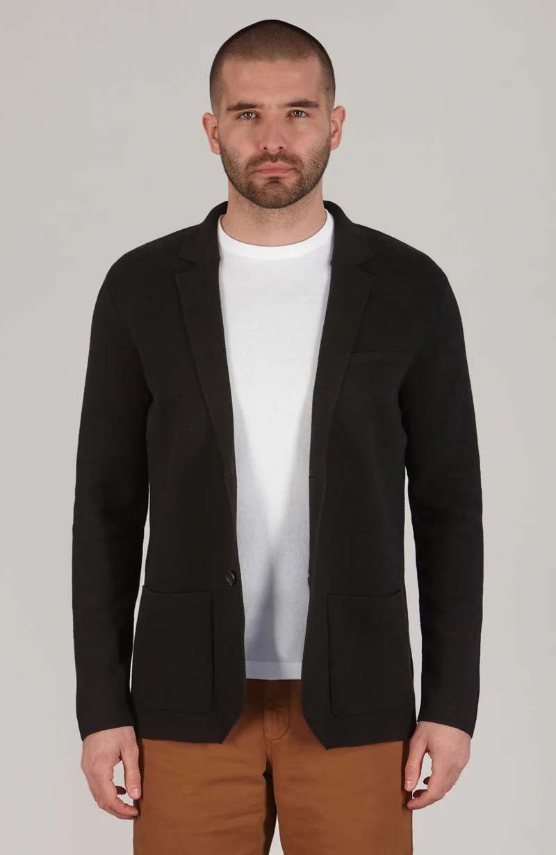 Mens Lightweight Organic Cotton Linen Knitted Blazer