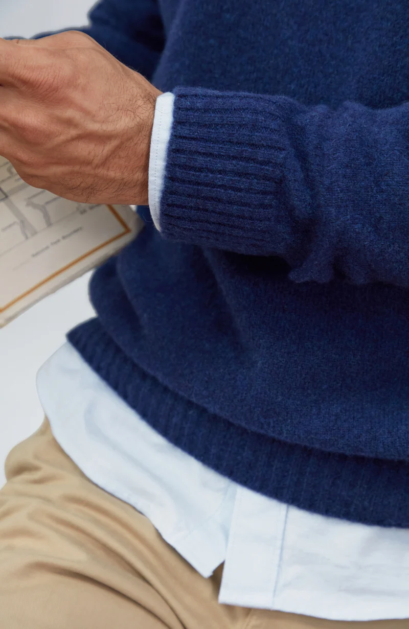 Mens Lambswool Saddle Shoulder Jumper