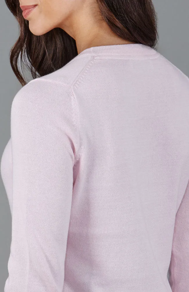 Damenpullover aus 100 % Baumwolle mit Rundhalsausschnitt
