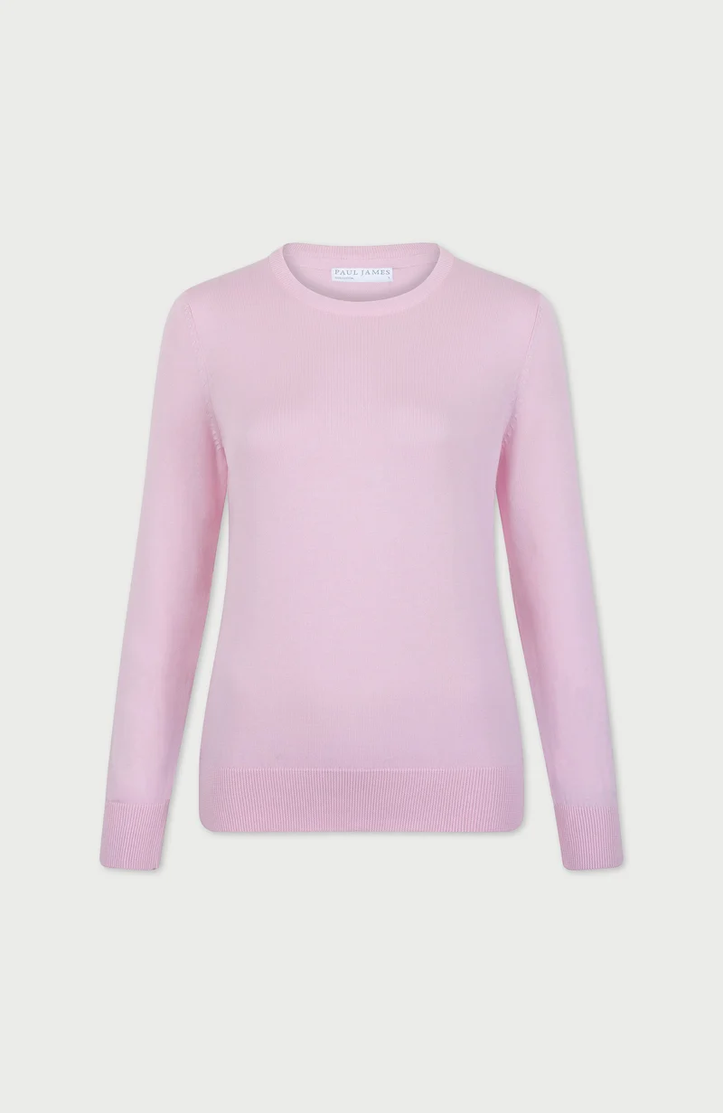 Damenpullover aus 100 % Baumwolle mit Rundhalsausschnitt