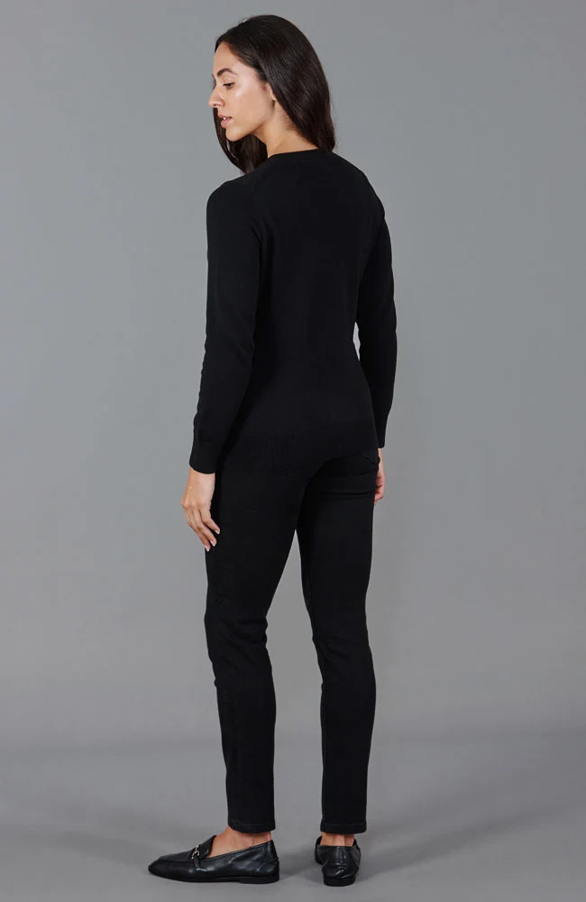 Damenpullover aus 100 % Baumwolle mit Rundhalsausschnitt