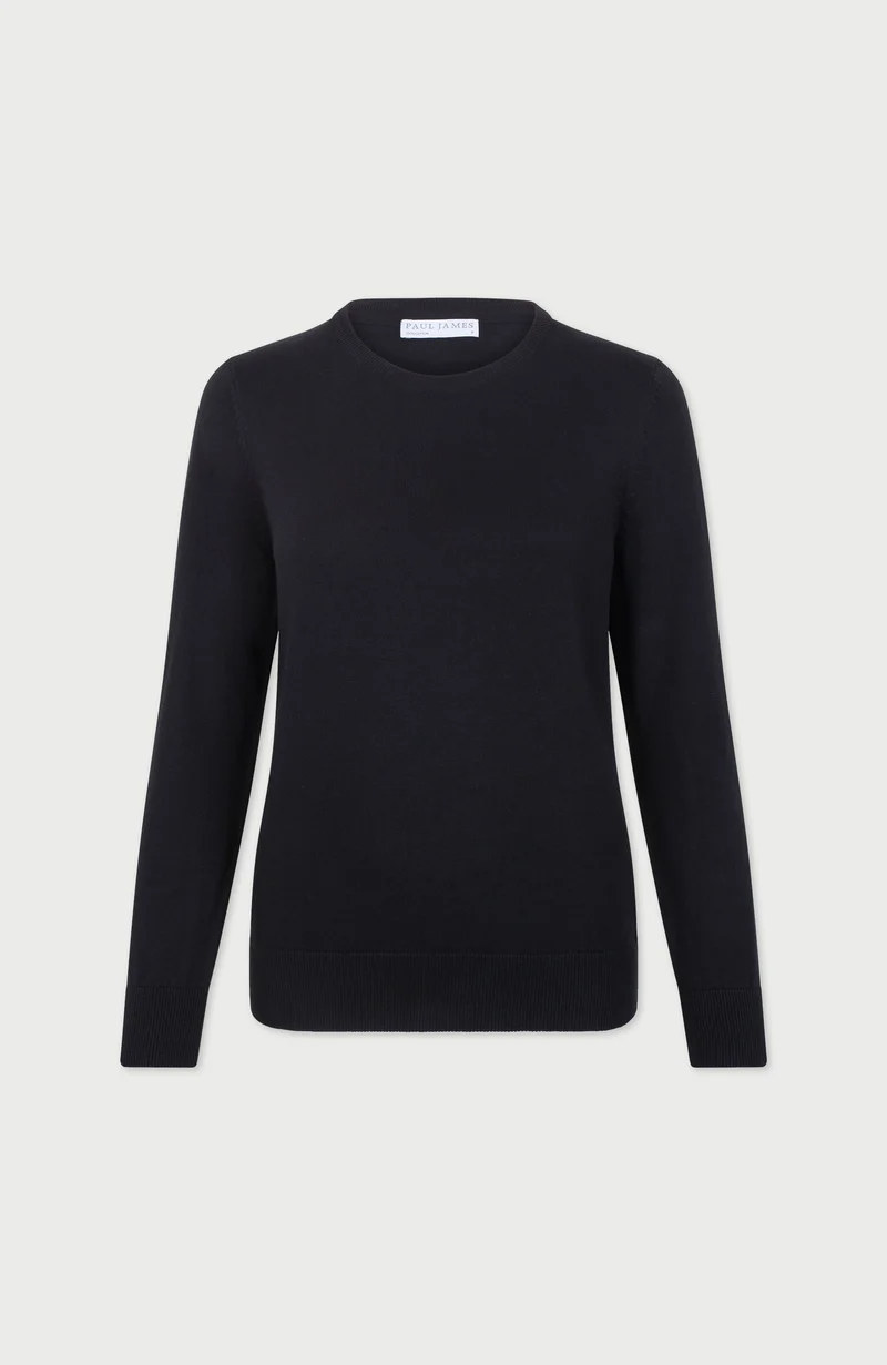 Damenpullover aus 100 % Baumwolle mit Rundhalsausschnitt