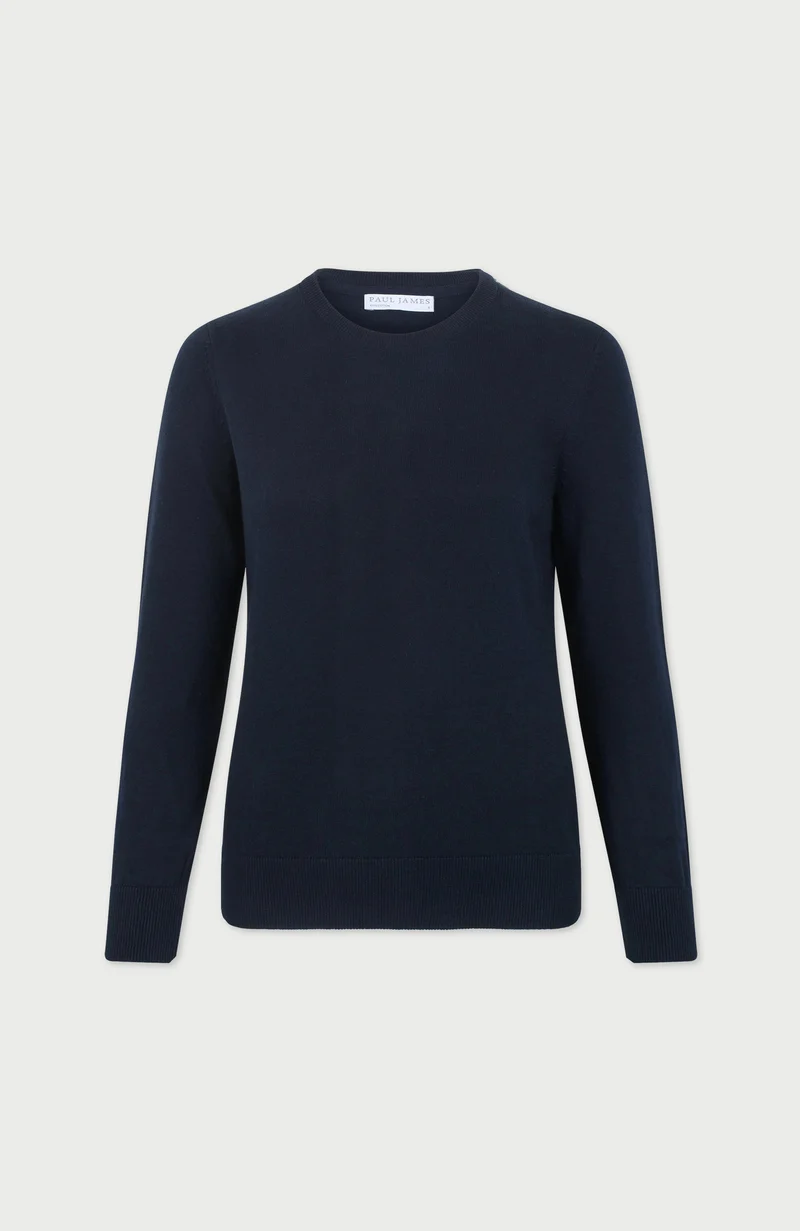 Damenpullover aus 100 % Baumwolle mit Rundhalsausschnitt