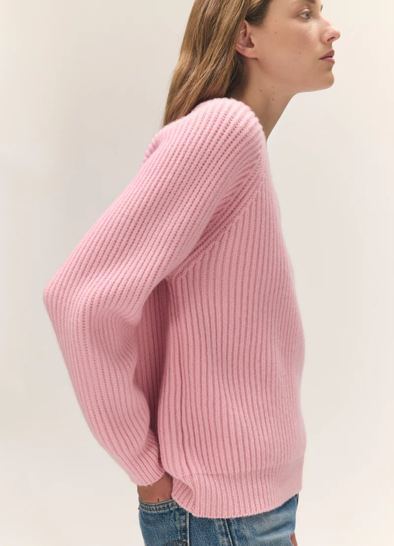 Rowan Rib Crew in Pale Pink