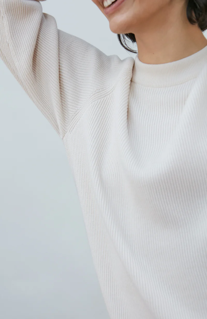 Womens Lightweight Cotton Cley Ribbed Jumper