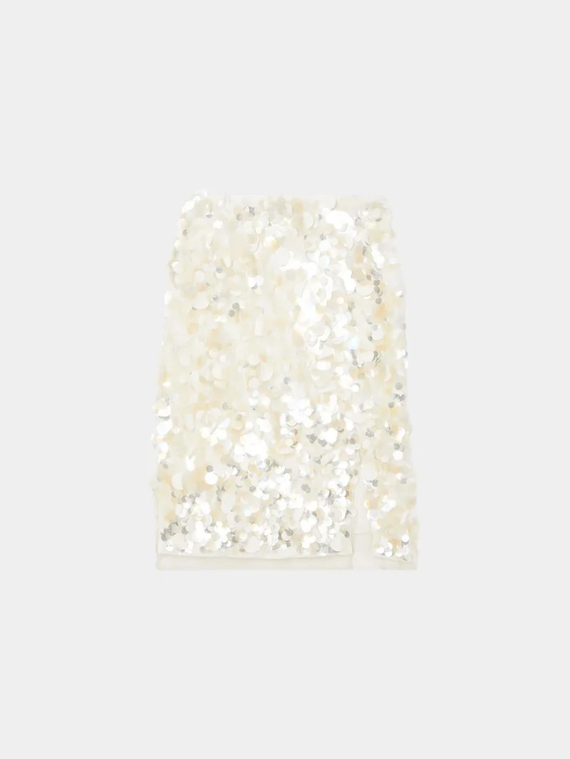 Rohe Embellished Handmade Skirt in Cream