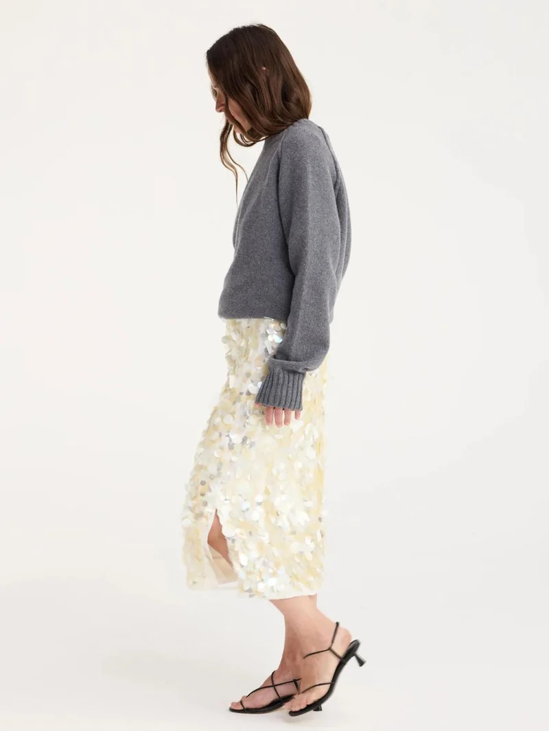 Rohe Embellished Handmade Skirt in Cream