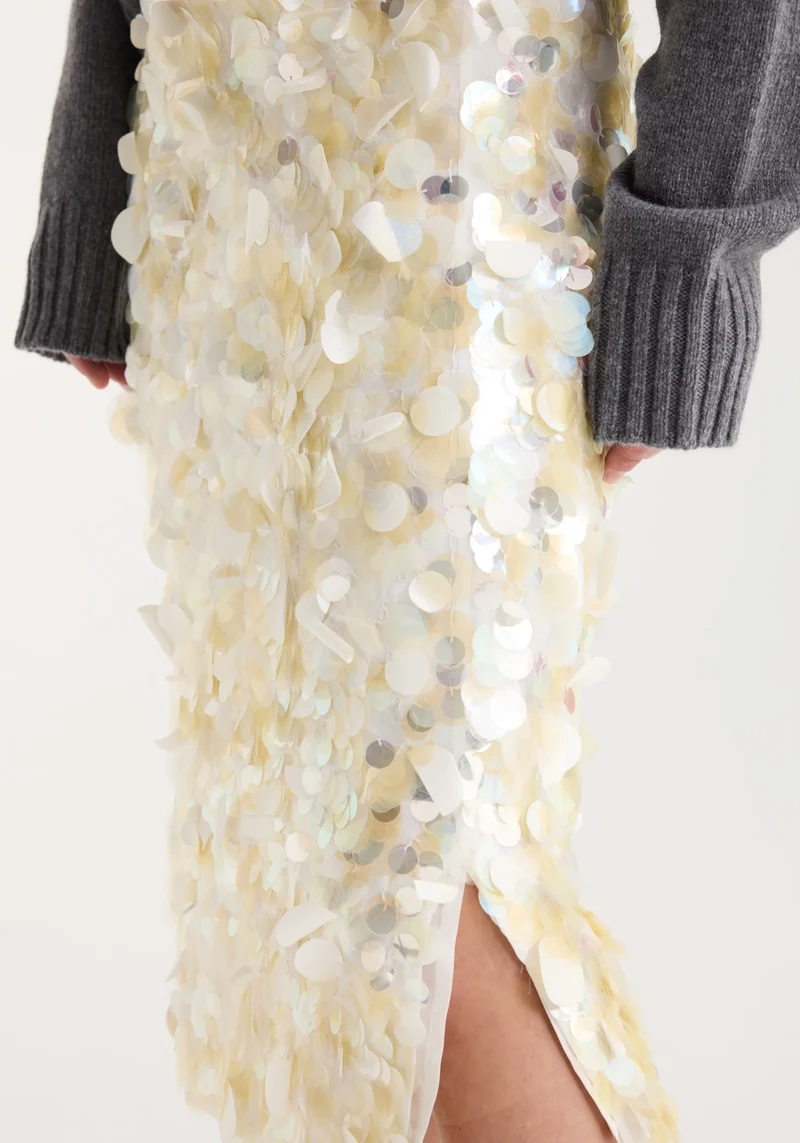 Rohe Embellished Handmade Skirt in Cream