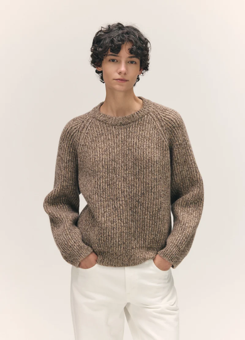 Rowan Rib Crew in Brown Marle