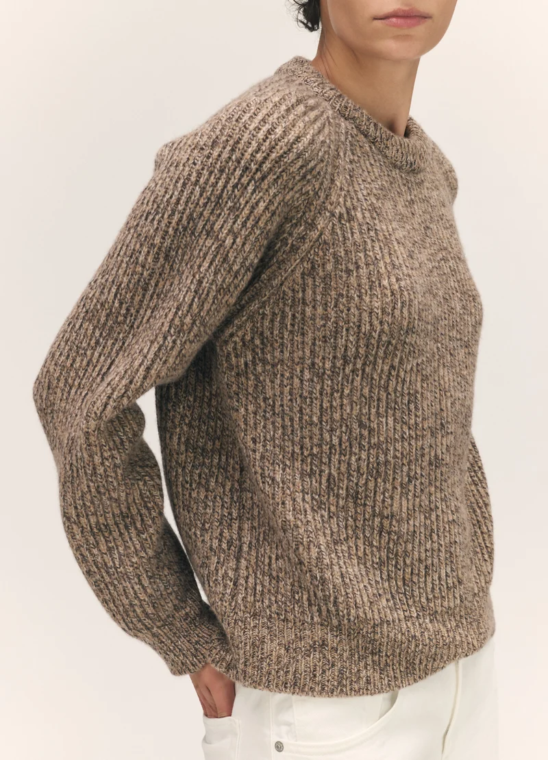 Rowan Rib Crew in Brown Marle