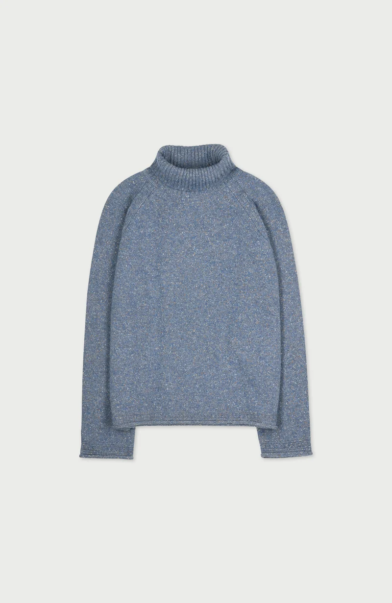 Womens Lambswool Silk Roll Neck Jumper