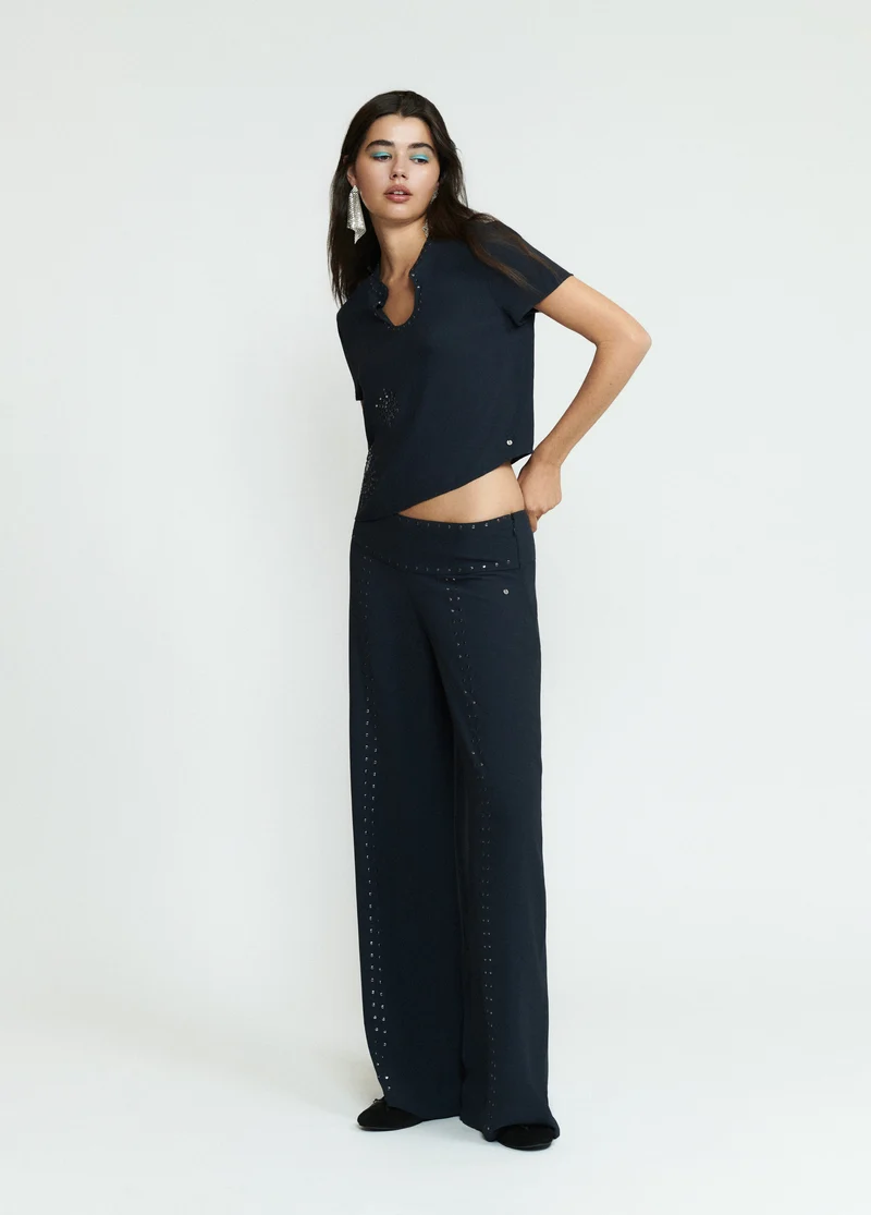 Long studded trousers
