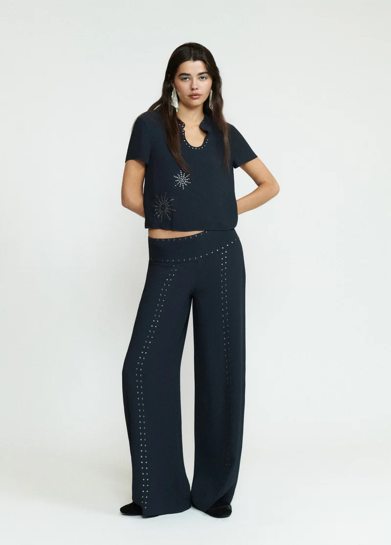 Long studded trousers