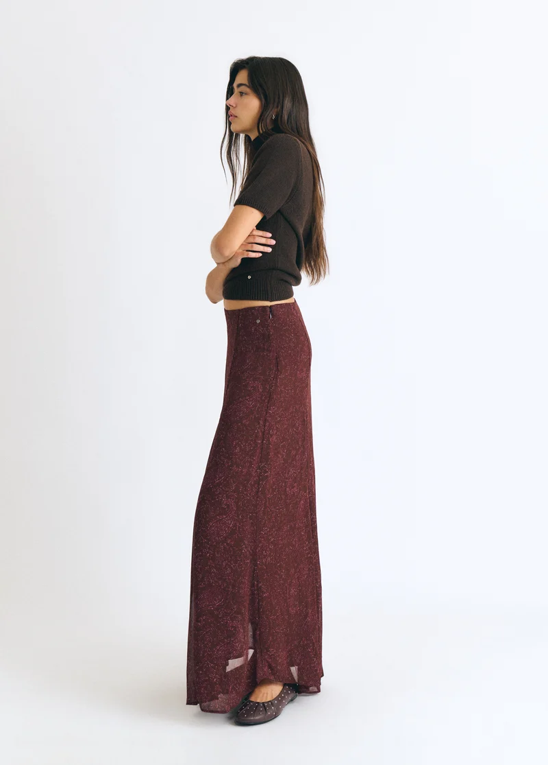 Long printed skirt