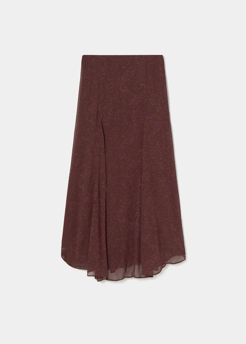 Long printed skirt