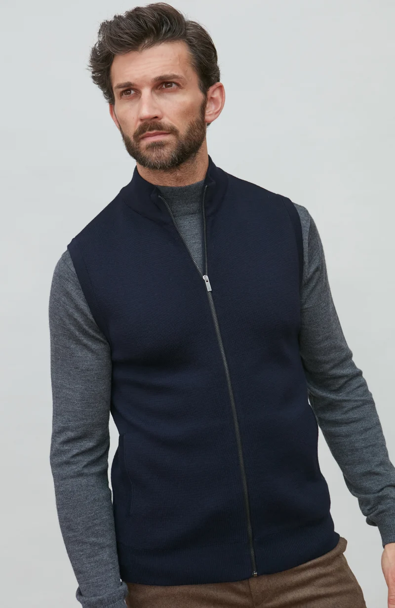 Mens Extra Fine Merino Wool Gilet