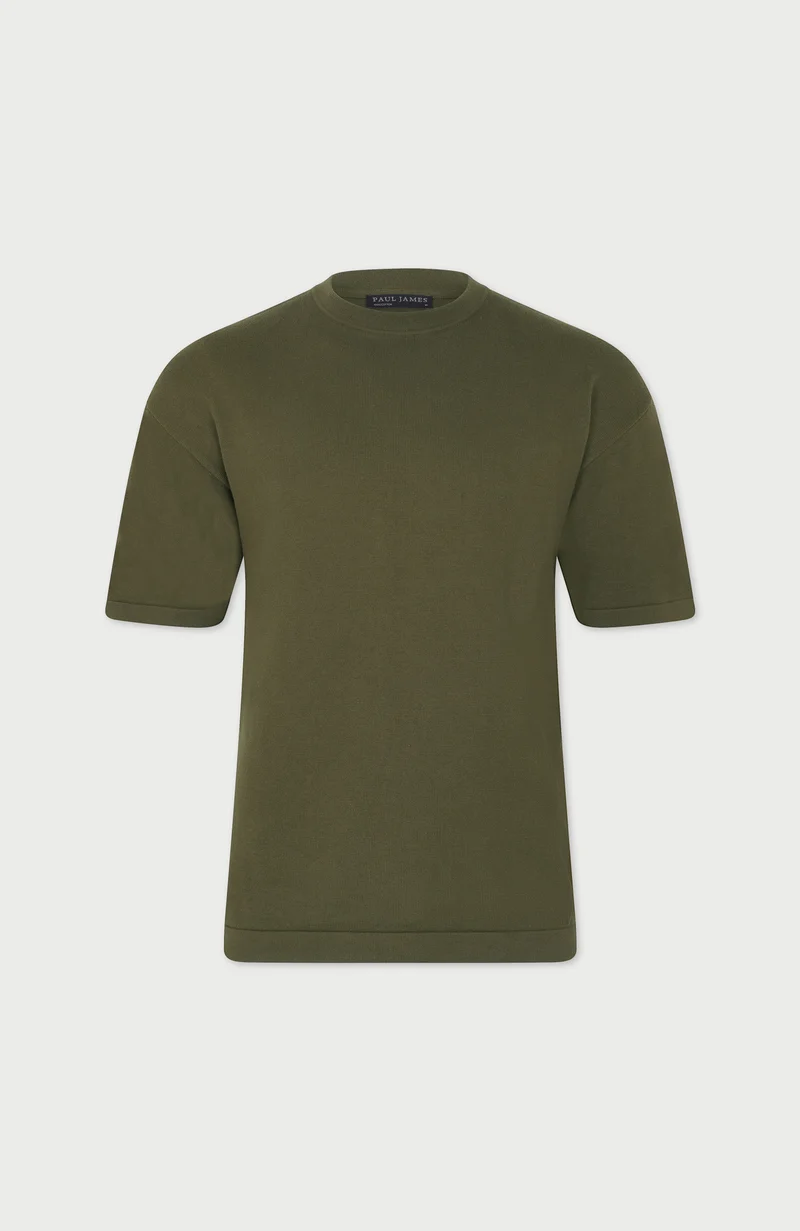 Mens Lightweight Cotton Oversized Knitted T-Shirt
