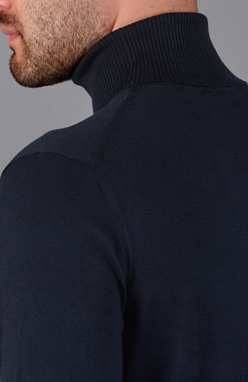 Rollkragenpullover für Herren aus 100 % ultrafeiner Baumwolle