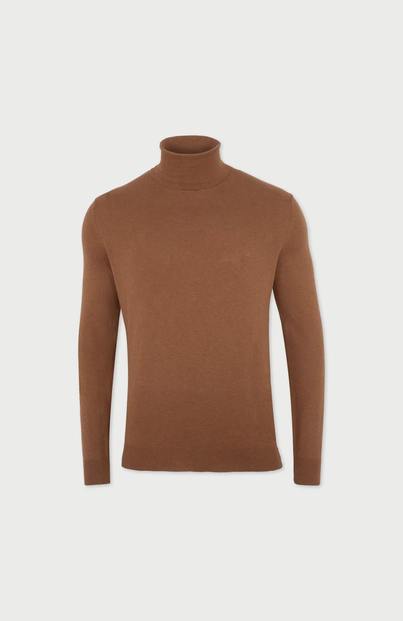 Rollkragenpullover für Herren aus 100 % ultrafeiner Baumwolle