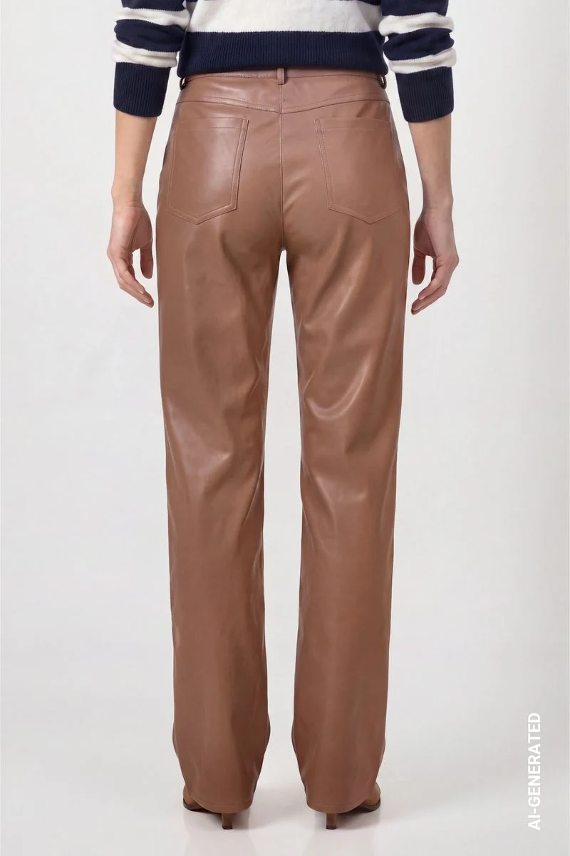 Kunstleder Wide-Leg-Hose