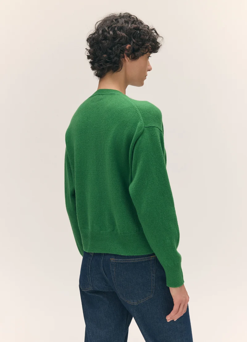 Ada Crewneck Cardigan in Pagoda Green