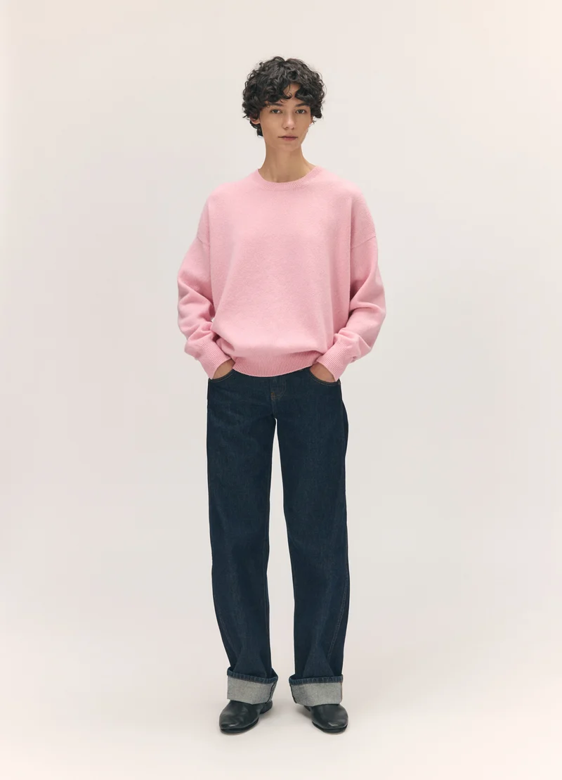 Innes Slouch Crewneck in Pale Pink