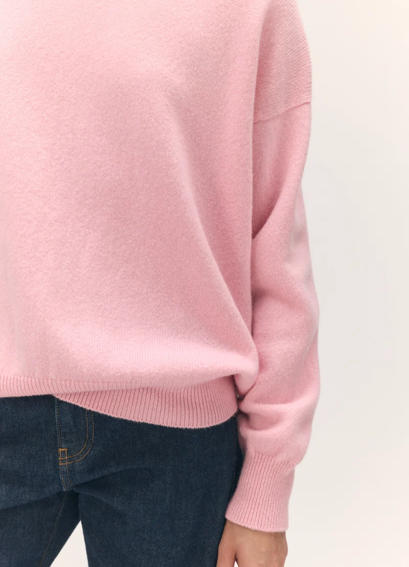 Innes Slouch Crewneck in Pale Pink