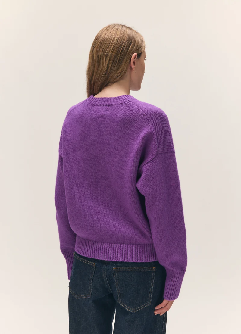 Sora Slouch V-Neck in Vivid Purple