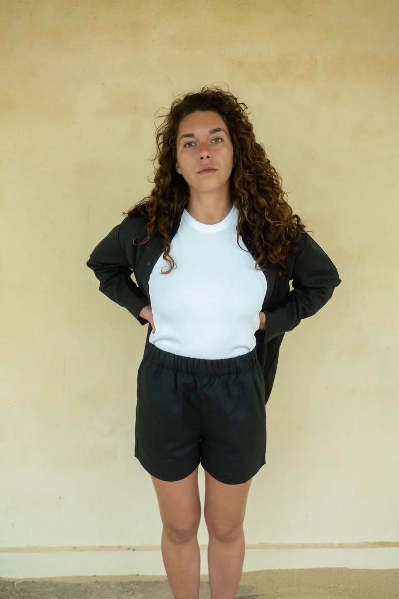 Leinen-Mix Shorts Luma Dunkelblau
