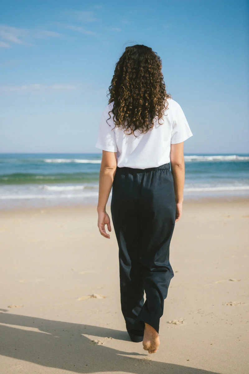 Leinen-Mix Longpants Alba Dunkelblau