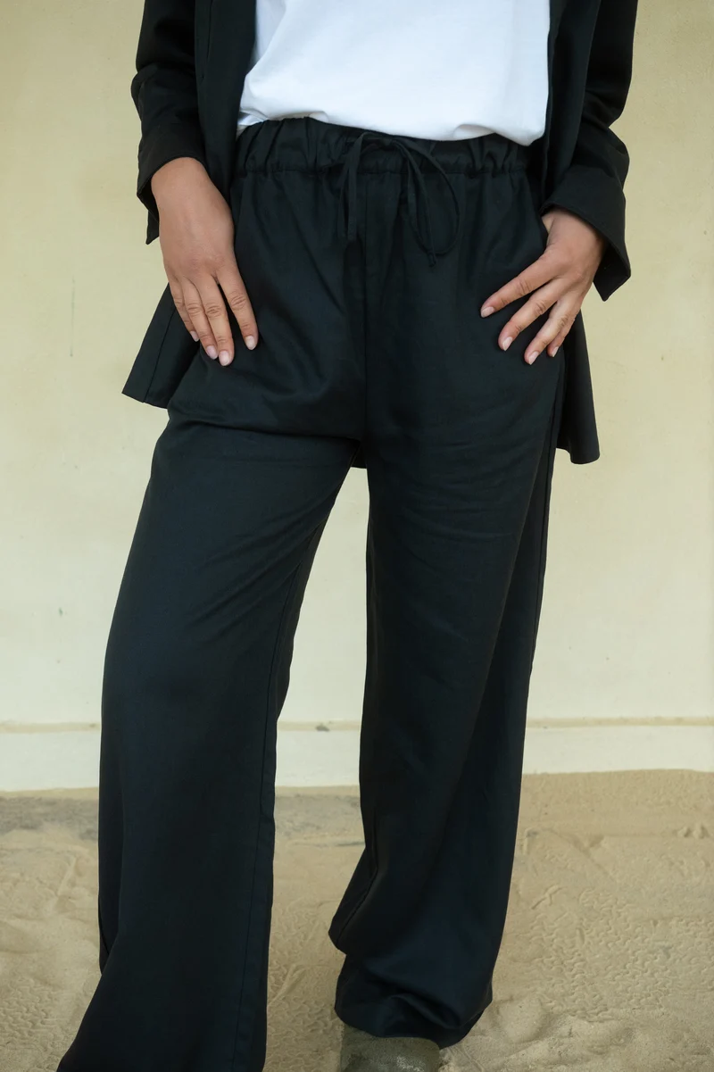 Leinen-Mix Longpants Alba Dunkelblau