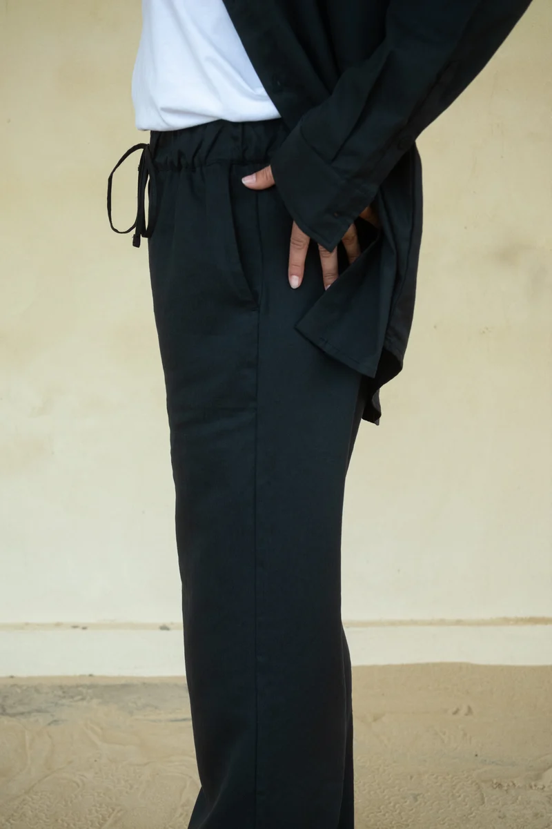 Leinen-Mix Longpants Alba Dunkelblau