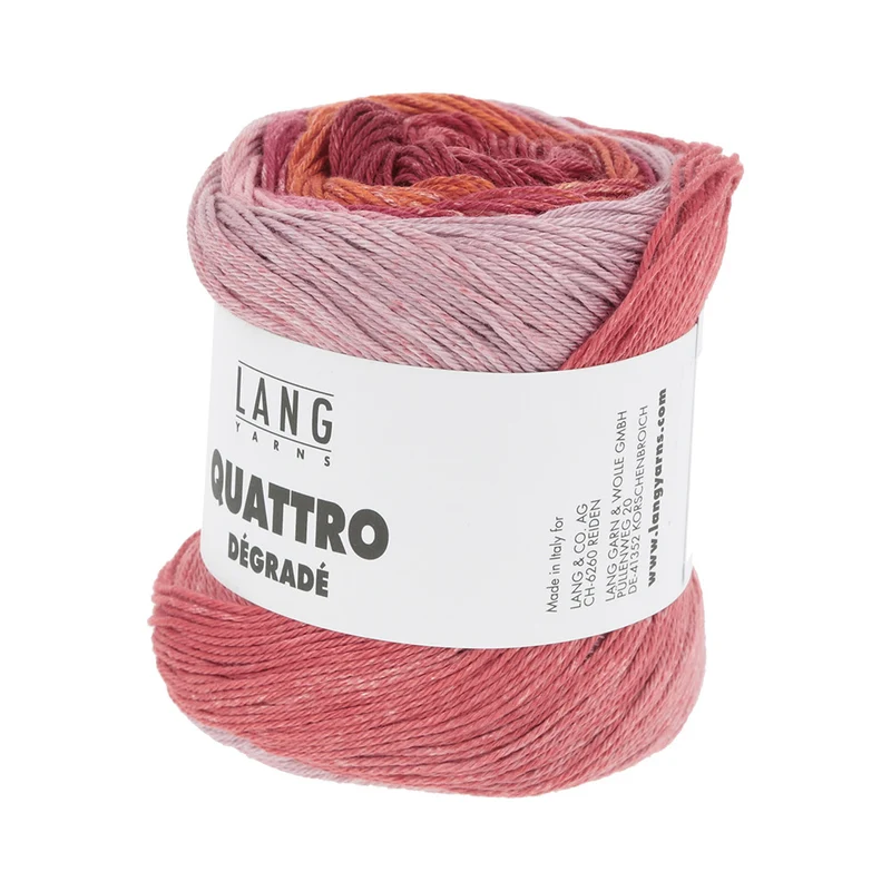 Lang Yarns Quattro Dégradé 0002 Fuchsia/Rot/Rosa