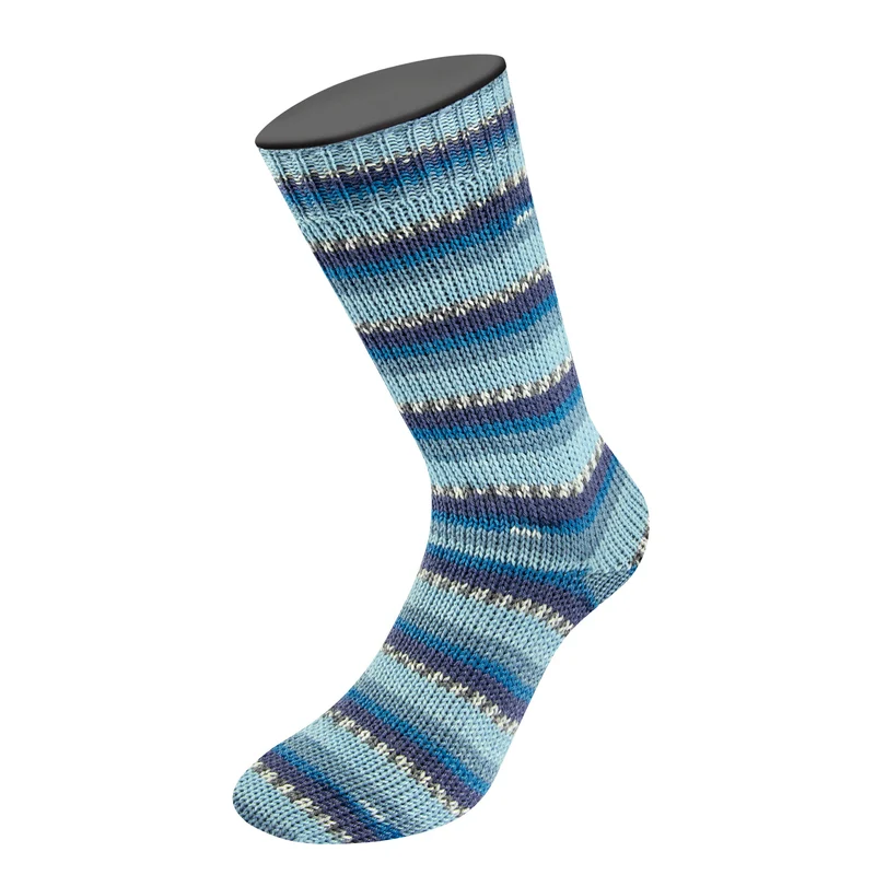 Lana Grossa Meilenweit 6-fach 150 Freddo 9741 Blaugrau/Himmelblau/Dunkelblau/Dunkelgrau/Weiß/Hellblau/Eisblau