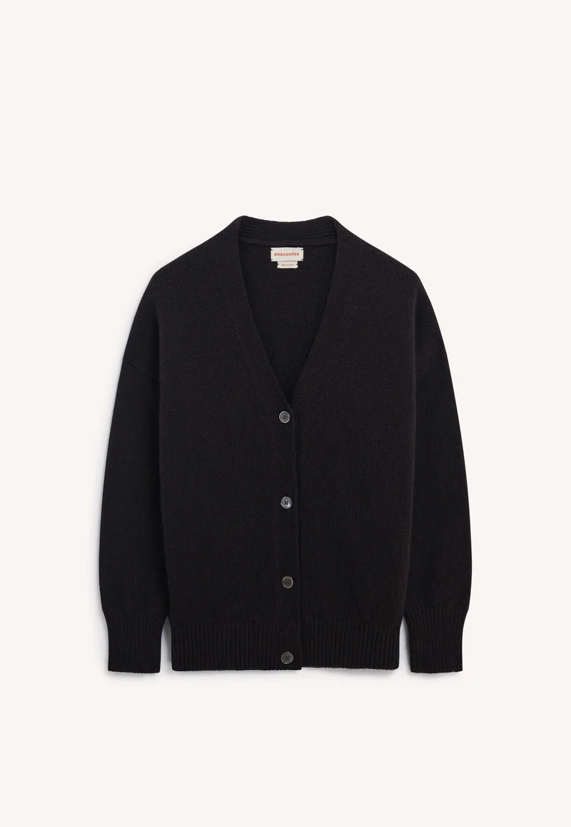 Sora V-Neck Cardigan in Dark Brown