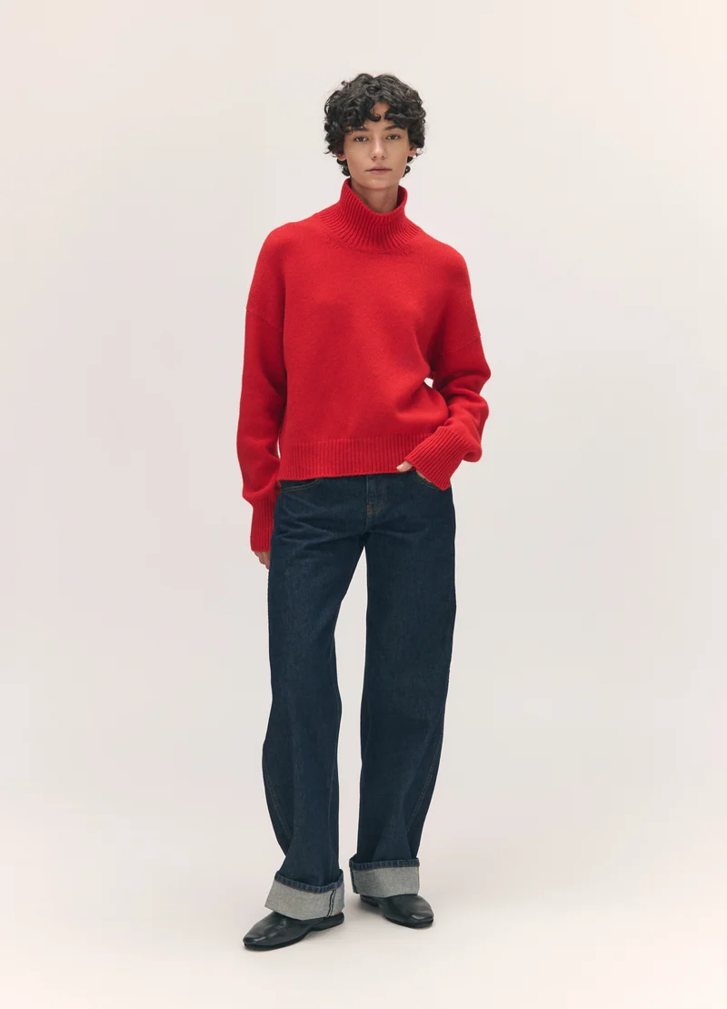Sora High Neck in Poppy Red