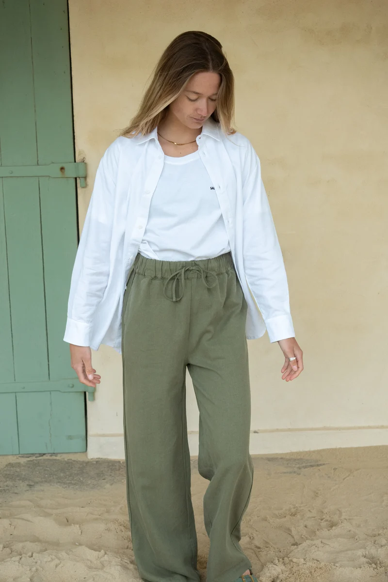 Leinen-Mix Longpants Alba Olive