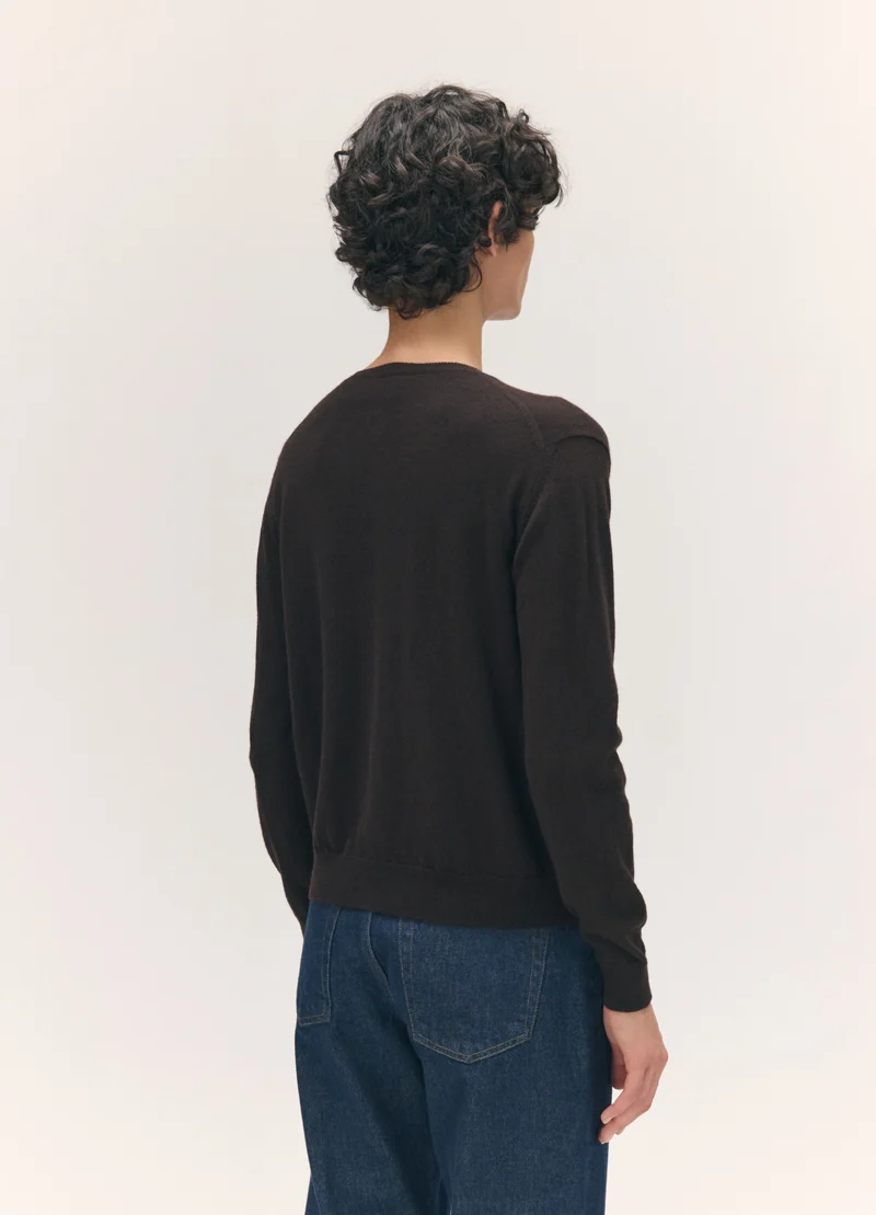 Una Argyle Cardigan in Dark Brown