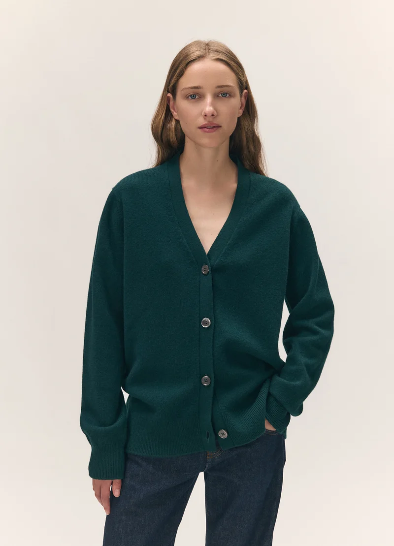 Ava Cardigan in Holly Green