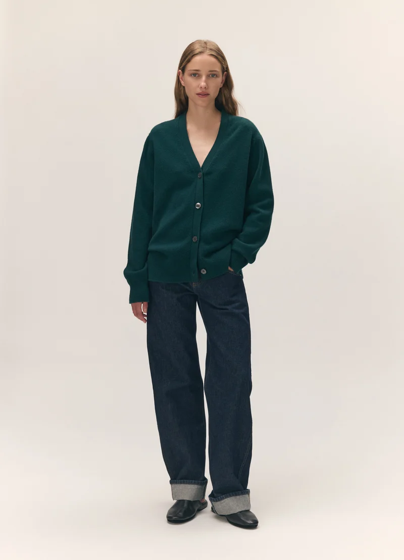 Ava Cardigan in Holly Green