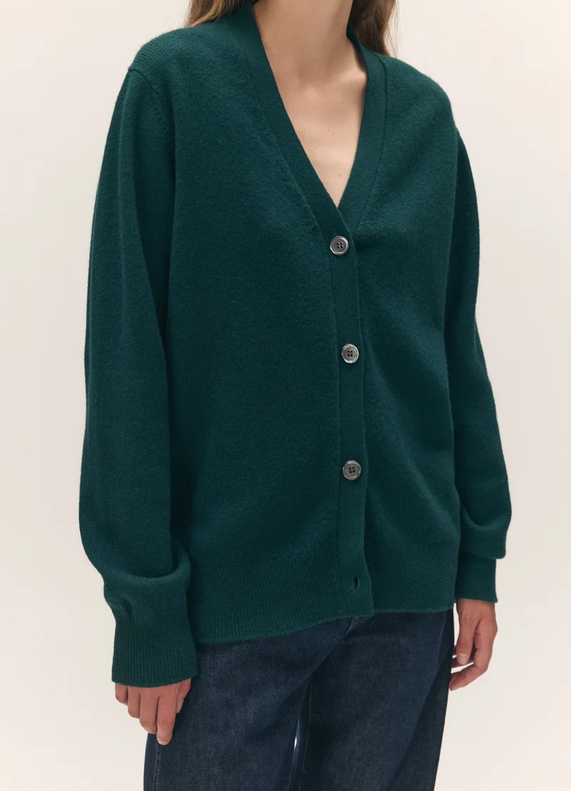 Ava Cardigan in Holly Green