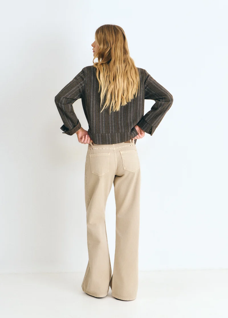 Straight-leg trousers with studs